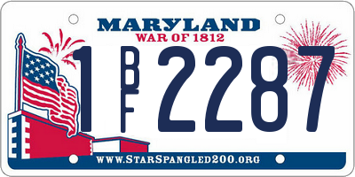 MD license plate 1BF2287