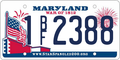 MD license plate 1BF2388