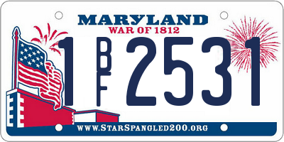 MD license plate 1BF2531