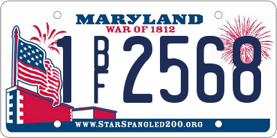 MD license plate 1BF2568