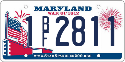 MD license plate 1BF2811