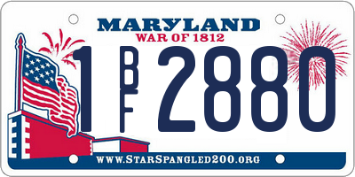 MD license plate 1BF2880