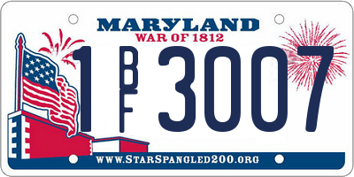 MD license plate 1BF3007