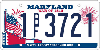 MD license plate 1BF3721