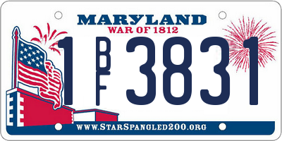MD license plate 1BF3831