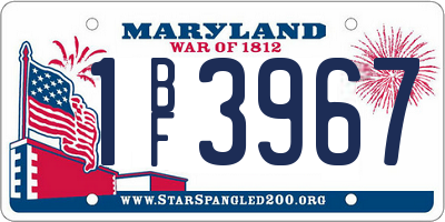 MD license plate 1BF3967