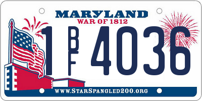 MD license plate 1BF4036