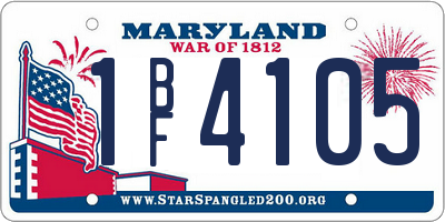 MD license plate 1BF4105