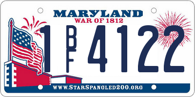 MD license plate 1BF4122