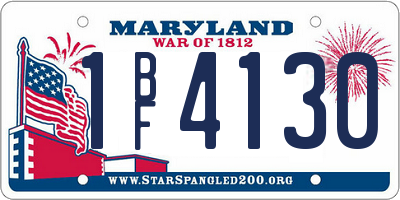 MD license plate 1BF4130