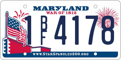 MD license plate 1BF4178