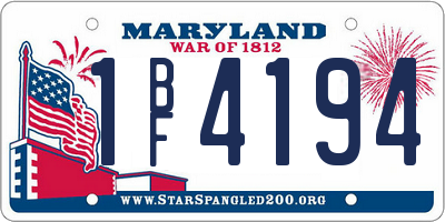 MD license plate 1BF4194