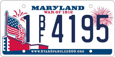MD license plate 1BF4195