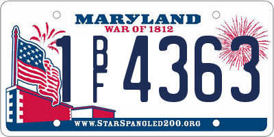 MD license plate 1BF4363