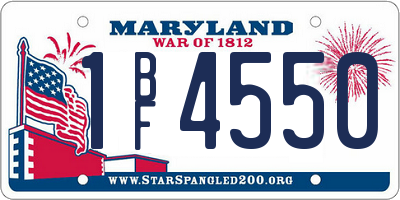 MD license plate 1BF4550