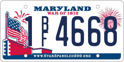 MD license plate 1BF4668