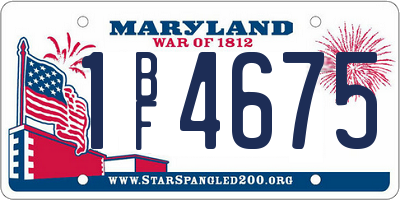 MD license plate 1BF4675