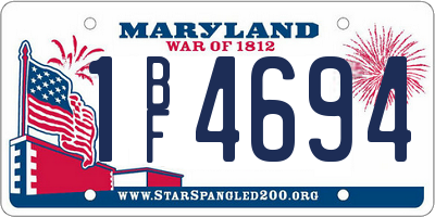 MD license plate 1BF4694