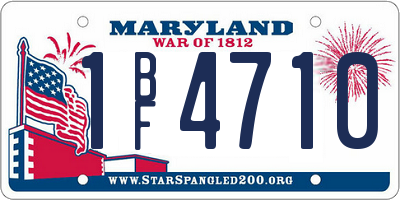 MD license plate 1BF4710