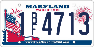 MD license plate 1BF4713