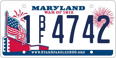 MD license plate 1BF4742