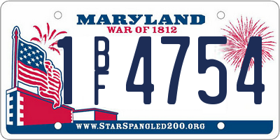 MD license plate 1BF4754