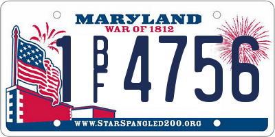 MD license plate 1BF4756