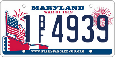 MD license plate 1BF4939