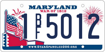 MD license plate 1BF5012