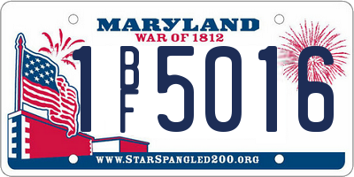 MD license plate 1BF5016