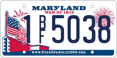 MD license plate 1BF5038