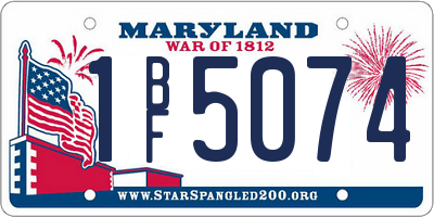 MD license plate 1BF5074