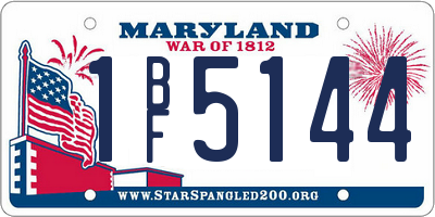MD license plate 1BF5144
