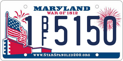 MD license plate 1BF5150