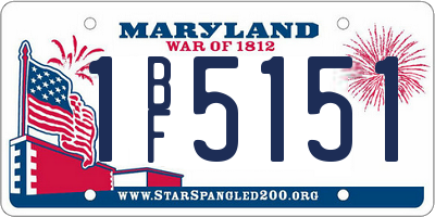 MD license plate 1BF5151