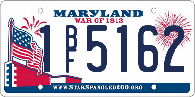 MD license plate 1BF5162