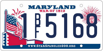 MD license plate 1BF5168