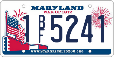 MD license plate 1BF5241