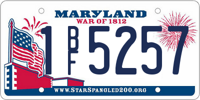 MD license plate 1BF5257