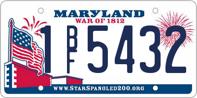 MD license plate 1BF5432