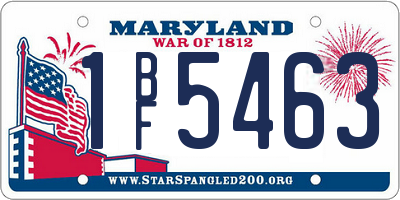 MD license plate 1BF5463