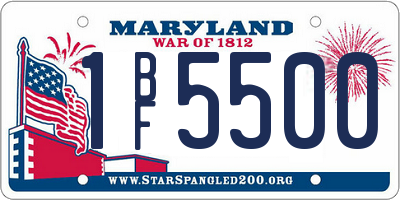 MD license plate 1BF5500