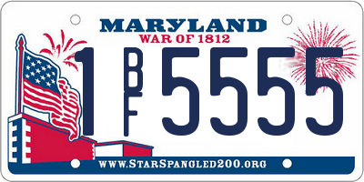 MD license plate 1BF5555
