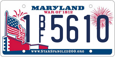 MD license plate 1BF5610