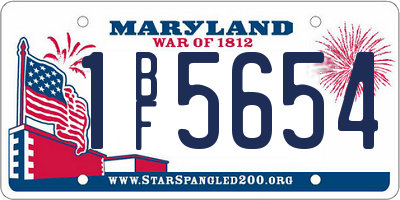 MD license plate 1BF5654