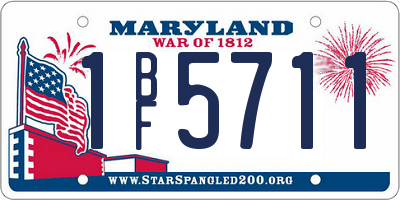 MD license plate 1BF5711