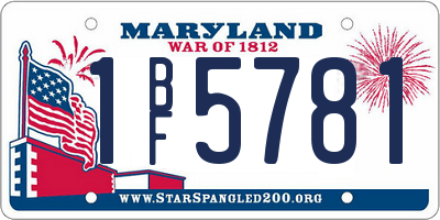 MD license plate 1BF5781