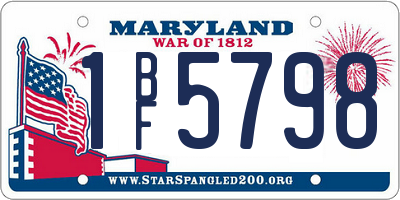 MD license plate 1BF5798