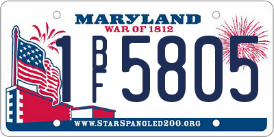 MD license plate 1BF5805