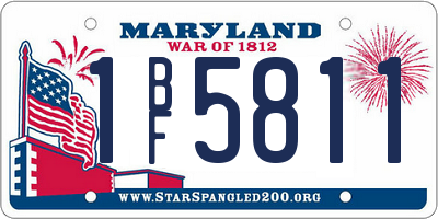 MD license plate 1BF5811
